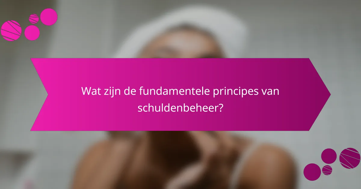 Wat zijn de fundamentele principes van schuldenbeheer?