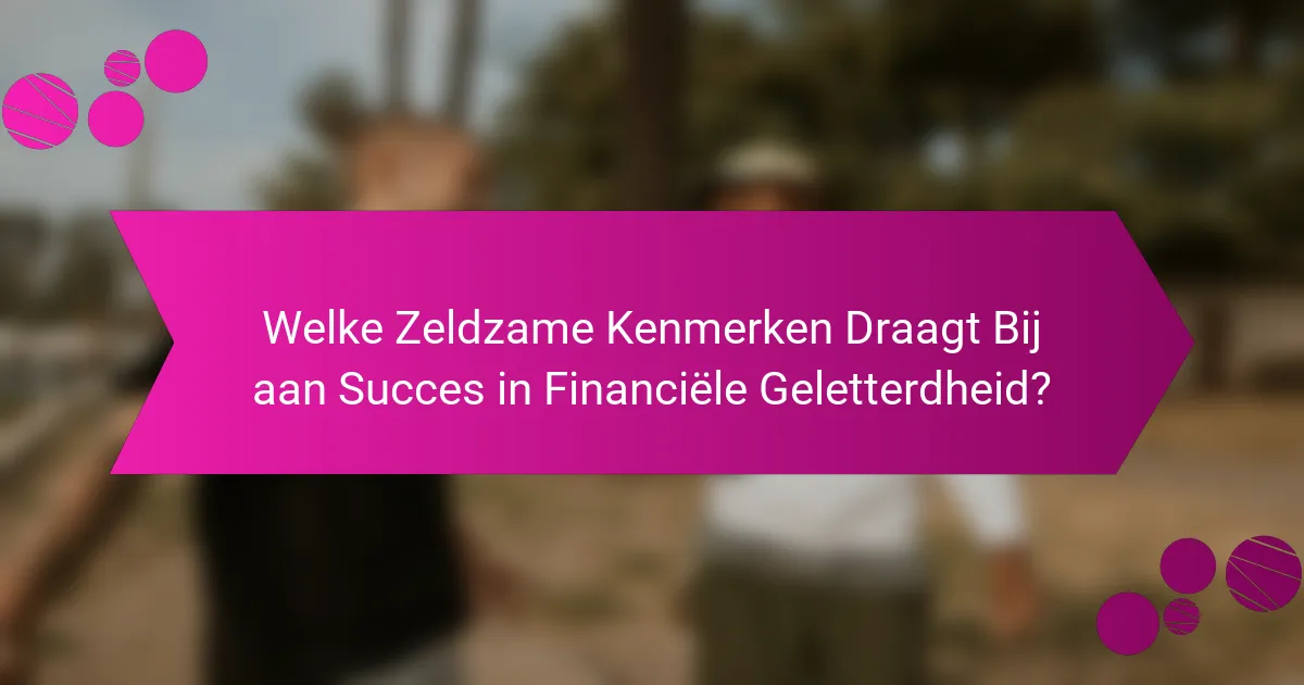 Welke Zeldzame Kenmerken Draagt Bij aan Succes in Financiële Geletterdheid?