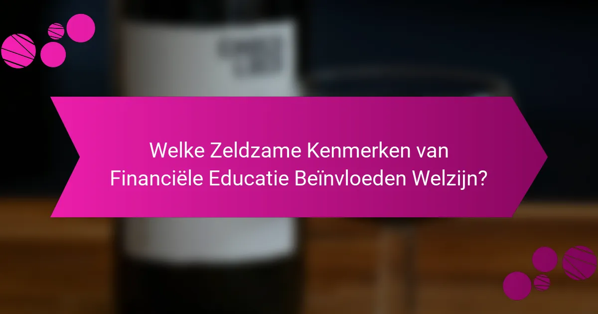 Welke Zeldzame Kenmerken van Financiële Educatie Beïnvloeden Welzijn?