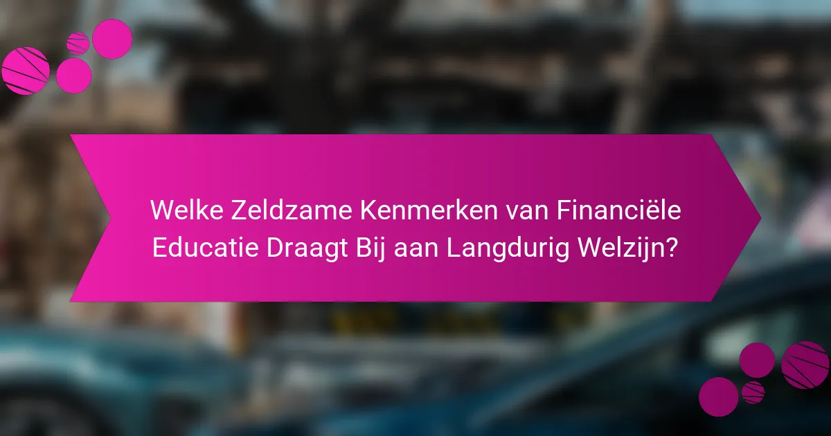 Welke Zeldzame Kenmerken van Financiële Educatie Draagt Bij aan Langdurig Welzijn?